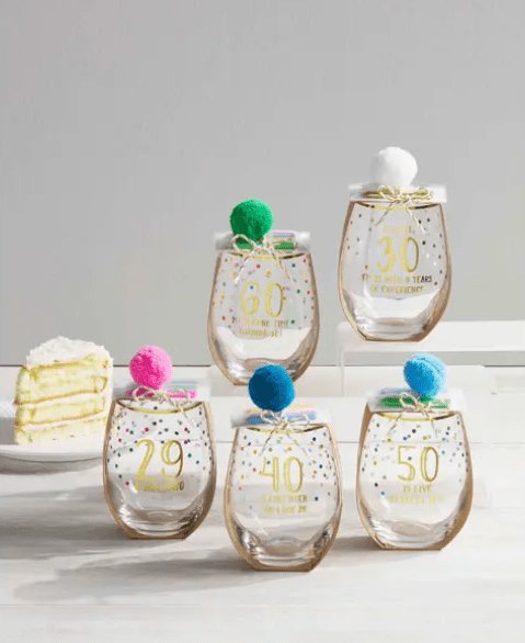 40th Birthday Wine Glass And Candle Set