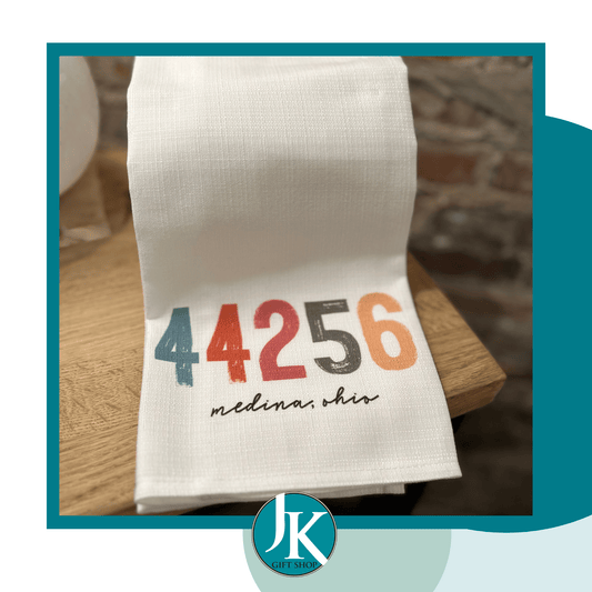 44256 Medina Zip Code Tea Towel