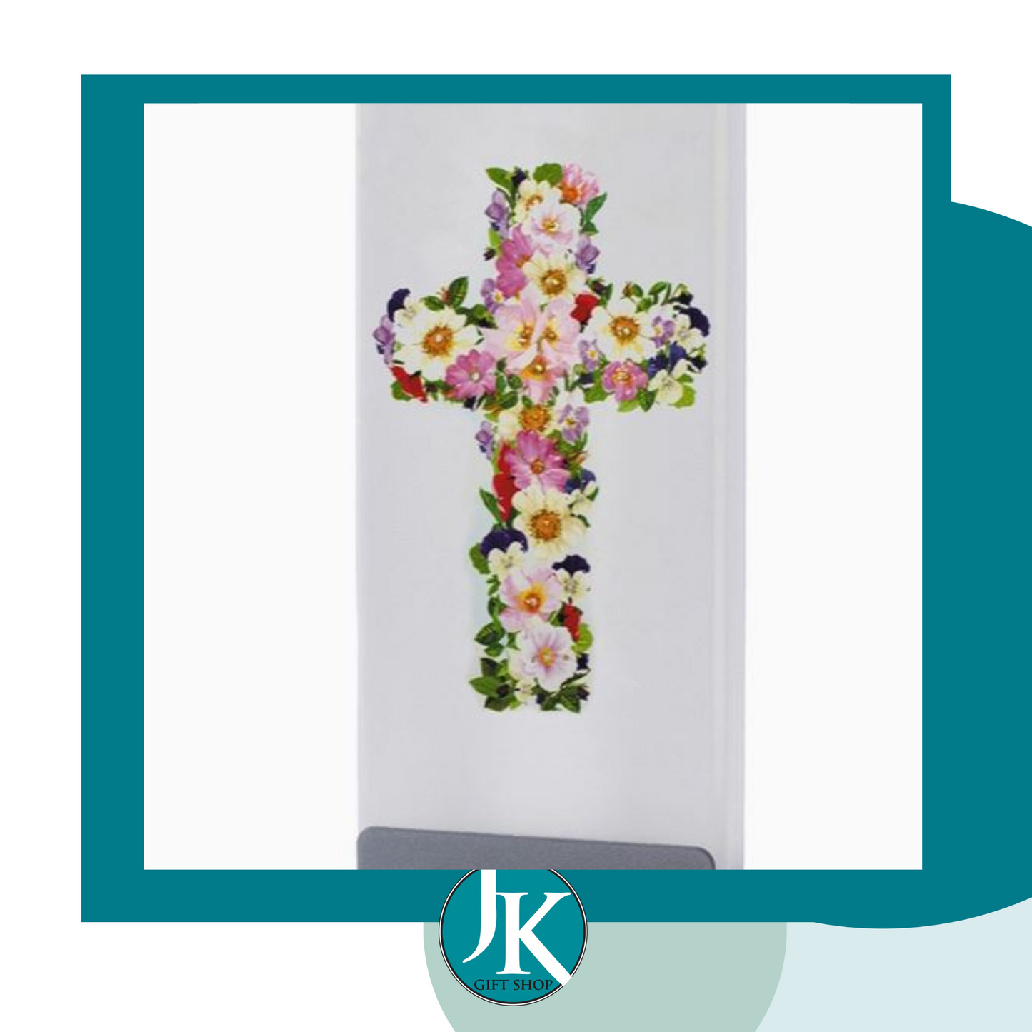 Flower Cross Flat Candle