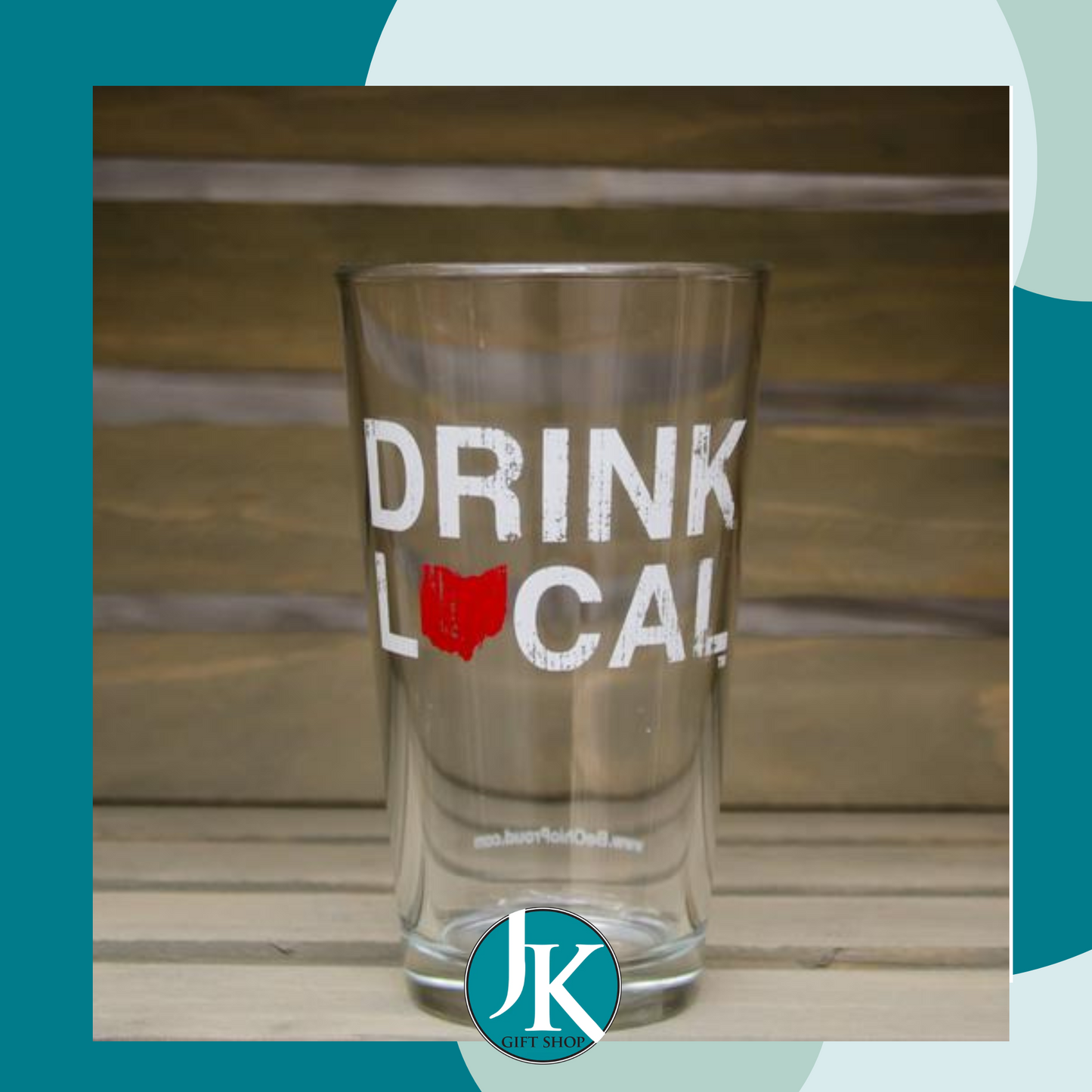 Drink Local Pint Glass Red