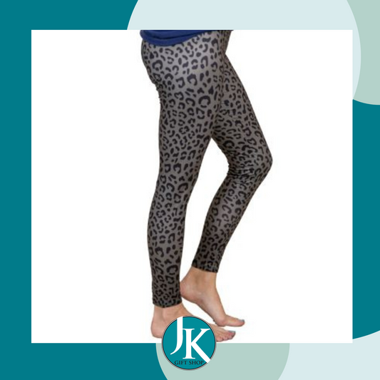 XS-S Grey Leopard Print Leggings