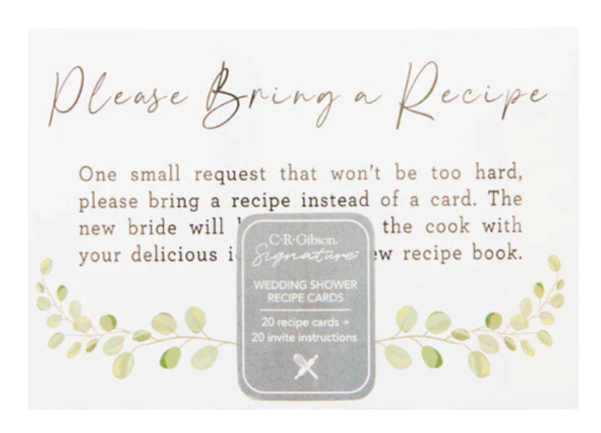 Wedding Shower Recipe Cards