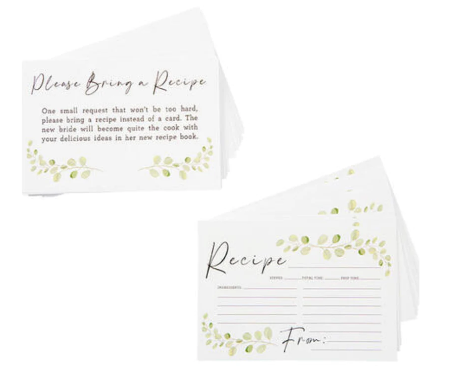 Wedding Shower Recipe Cards