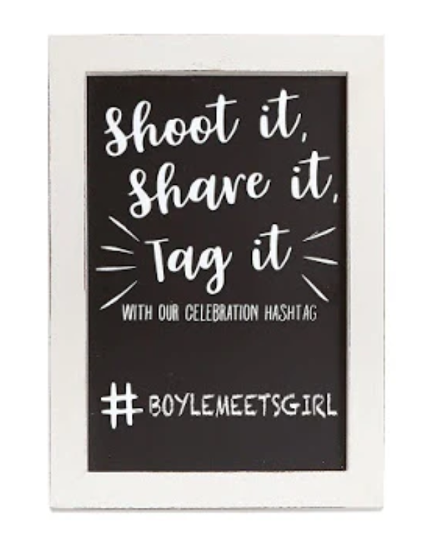 Wedding Hashtag Shoot It Plaque