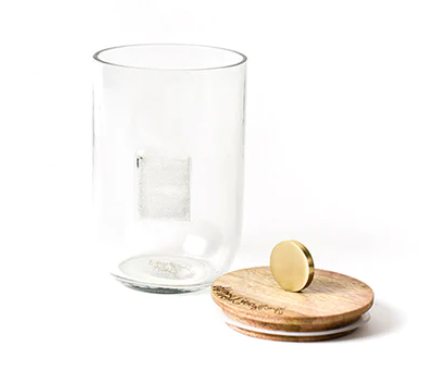 Small Mini Wooden Lid Glass Jar Happy Everything