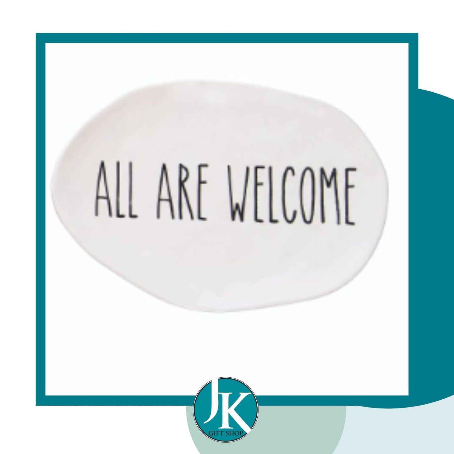 All Are Welcome Oval Plate