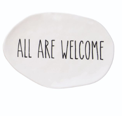 All Are Welcome Oval Plate