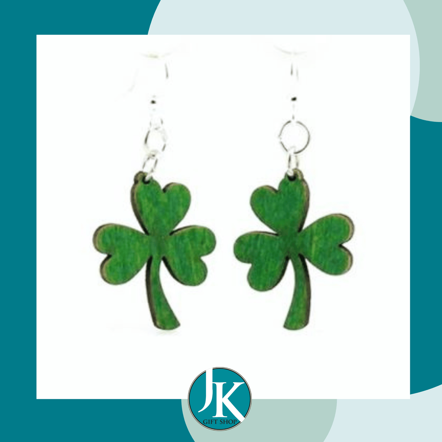 Green Shamrock Dangle Earrings