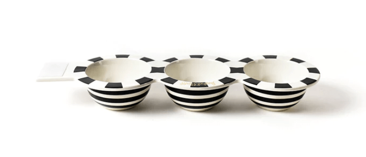 Happy Everything Black Stripe Trio Bowl