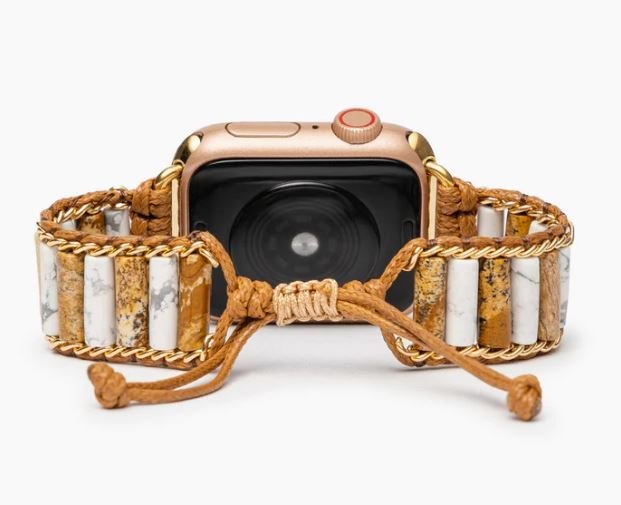 Linked Howlite Jasper Apple Watch Pull Strap