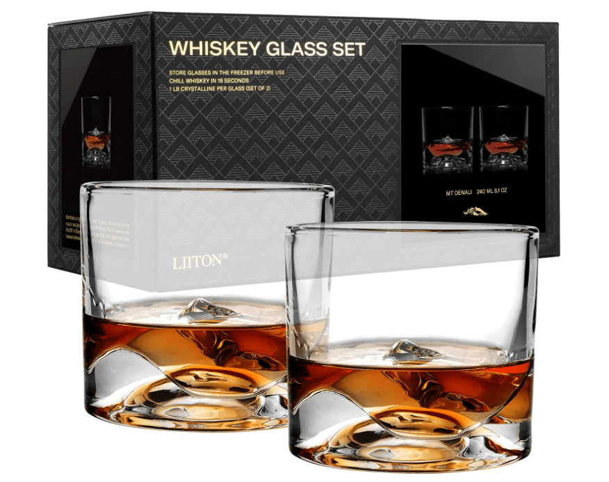 Mt Denali Whiskey Glasses Boxed Set of 2