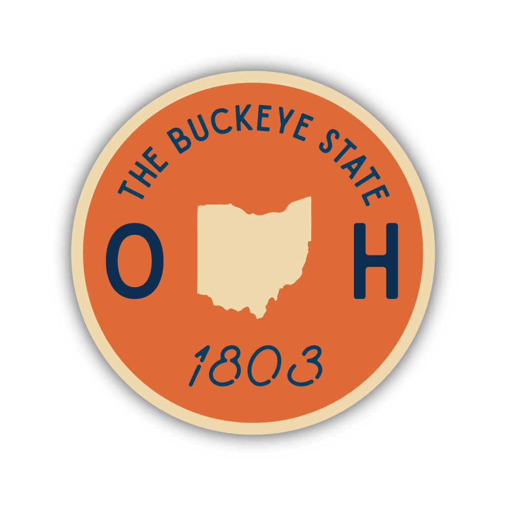 Ohio Buckeye Orange Round Sticker