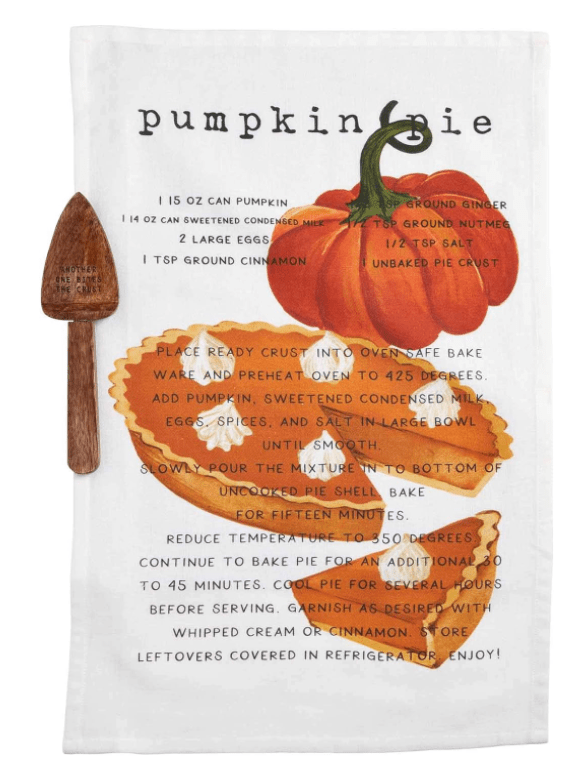 Pumpkin Pie Recipe Towel