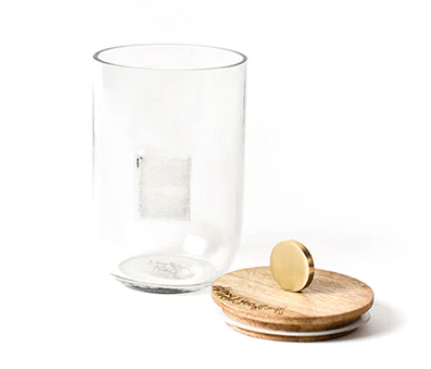 Small Mini Wooden Lid Glass Jar Happy Everything