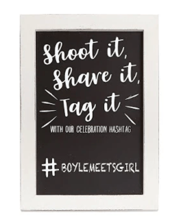 Wedding Hashtag Shoot It Plaque