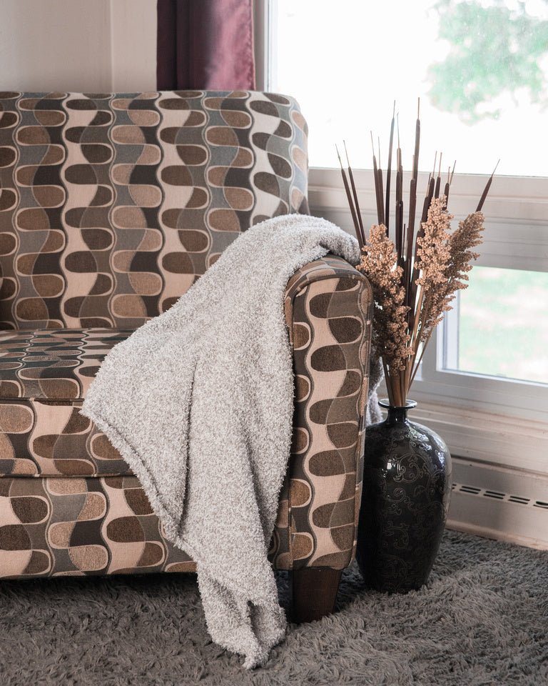 Taupe throw online blanket