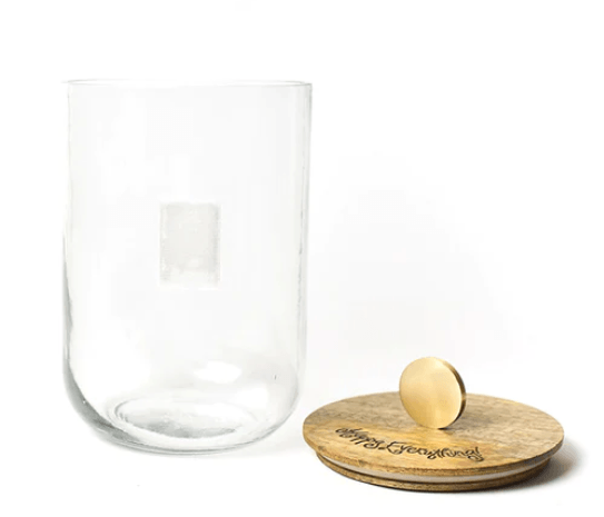 SMALL CLEAR GLASS JAR WITH MANGO WOOD LID — Bridget Beari® Colors