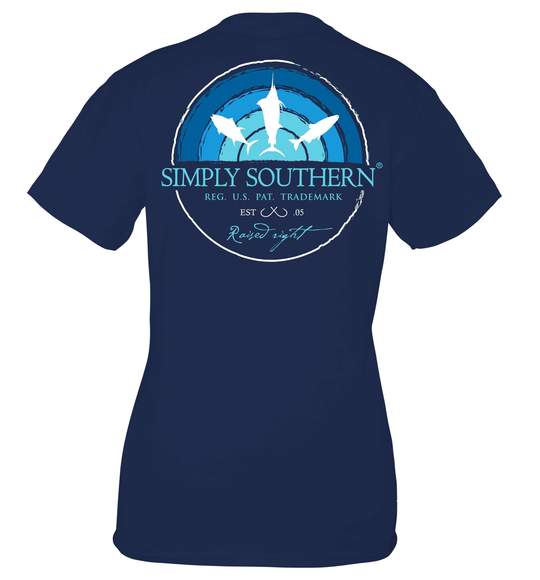 Simply Southern Navy Fish T Shirt Unisex